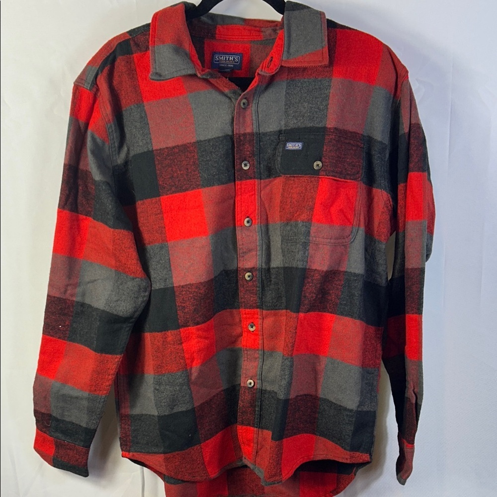 SMITH’S workwear Large Red and Black heavy longsleeve, buffalo flannel shirt